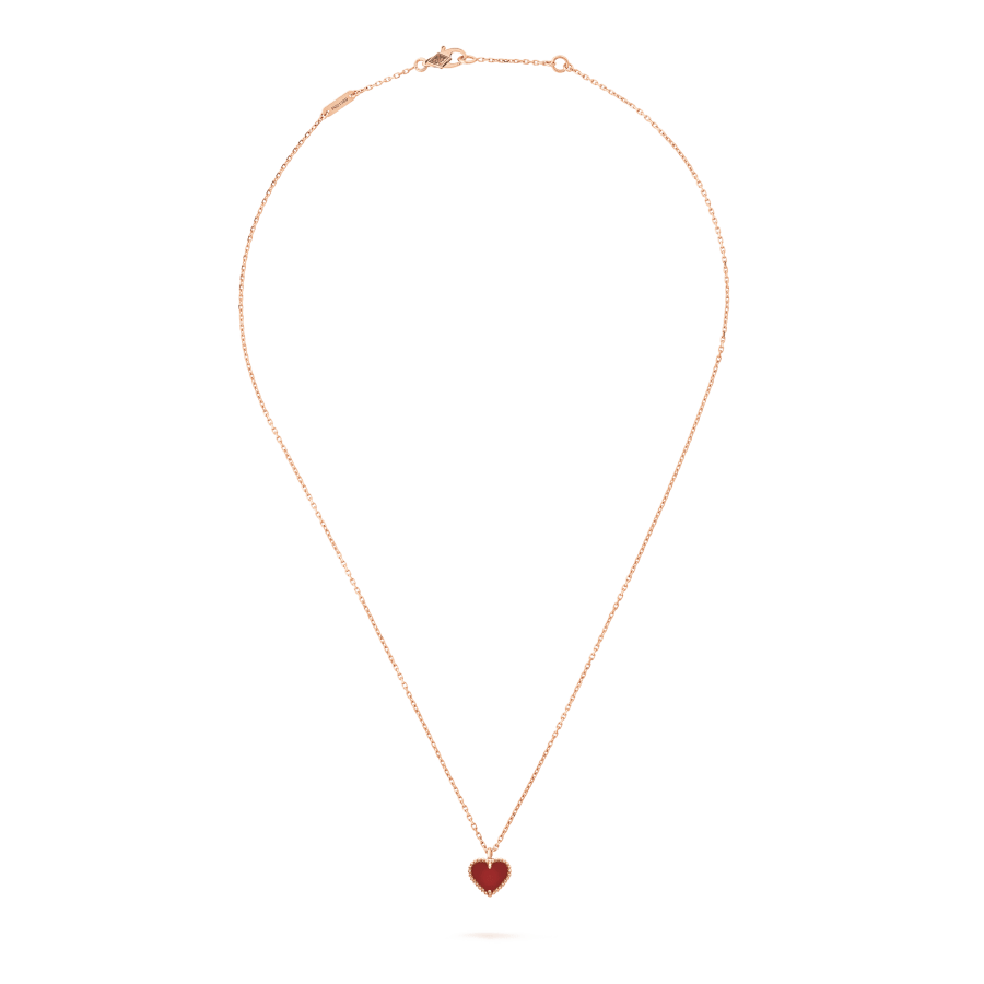 [⭐Luxery]SWEET CLOVER CARNELIAN HEART NECKLACE
