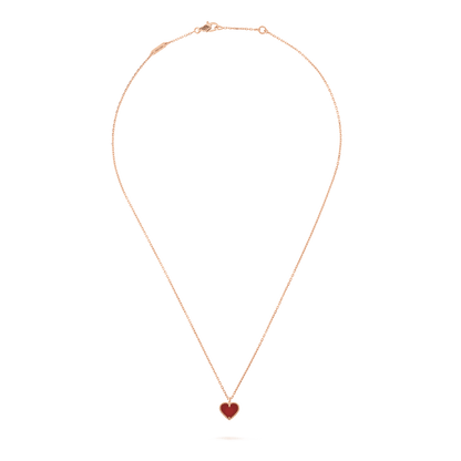 [⭐Luxery]SWEET CLOVER CARNELIAN HEART NECKLACE