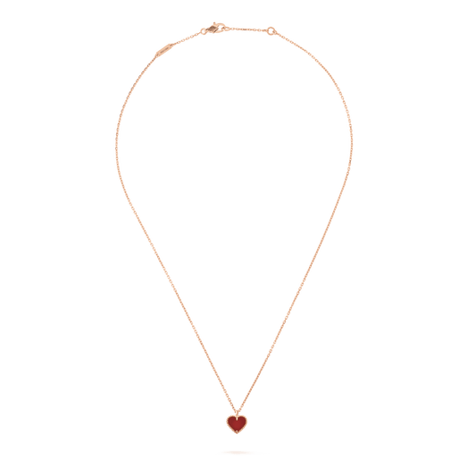 [⭐Luxery]SWEET CLOVER CARNELIAN HEART NECKLACE