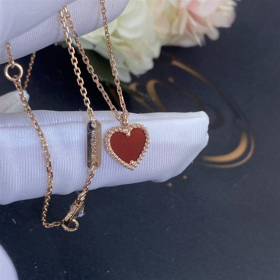 [⭐Luxery]SWEET CLOVER CARNELIAN HEART NECKLACE