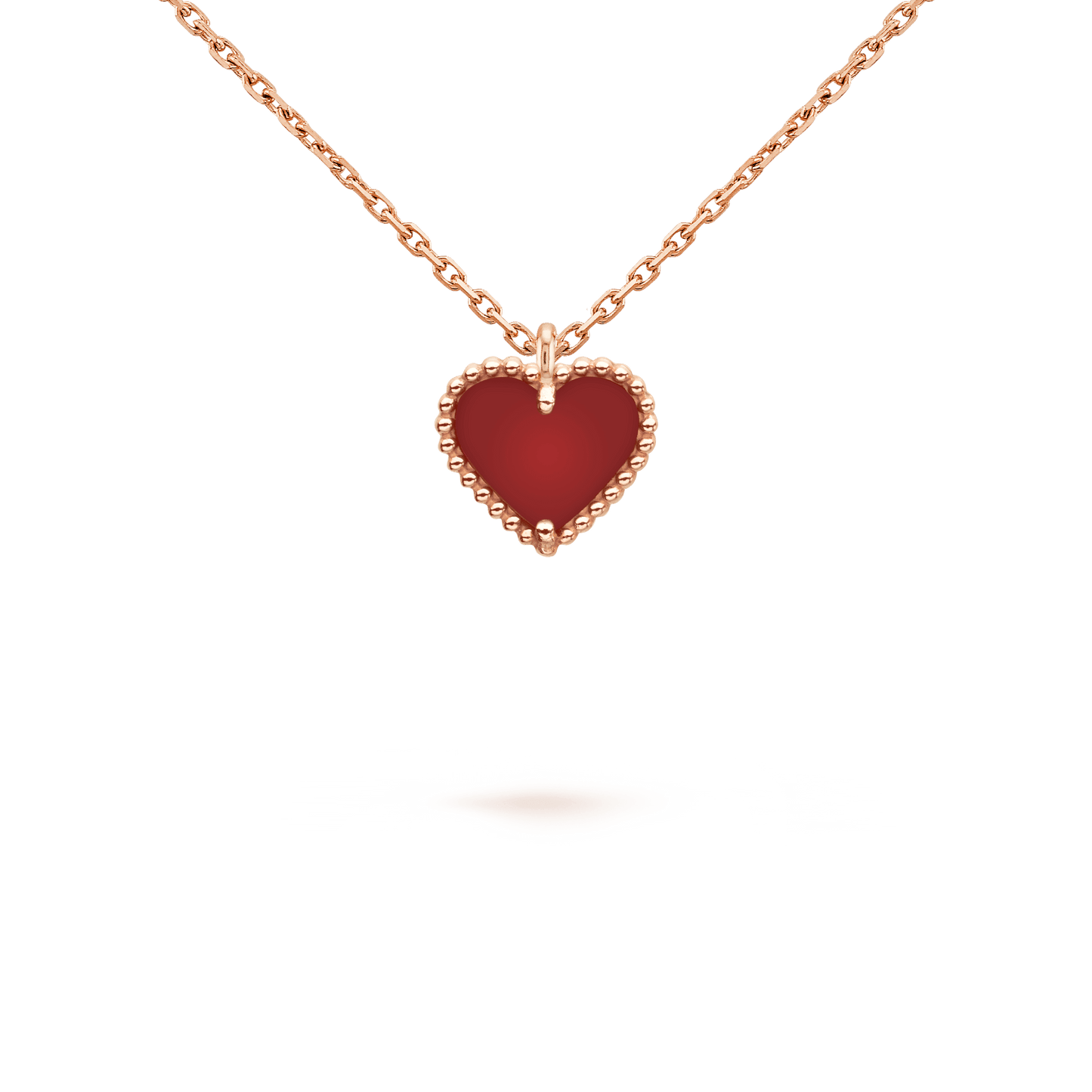 [⭐Luxery]SWEET CLOVER CARNELIAN HEART NECKLACE