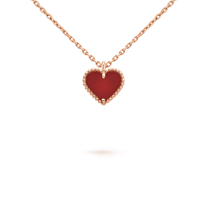 [⭐Luxery]SWEET CLOVER CARNELIAN HEART NECKLACE