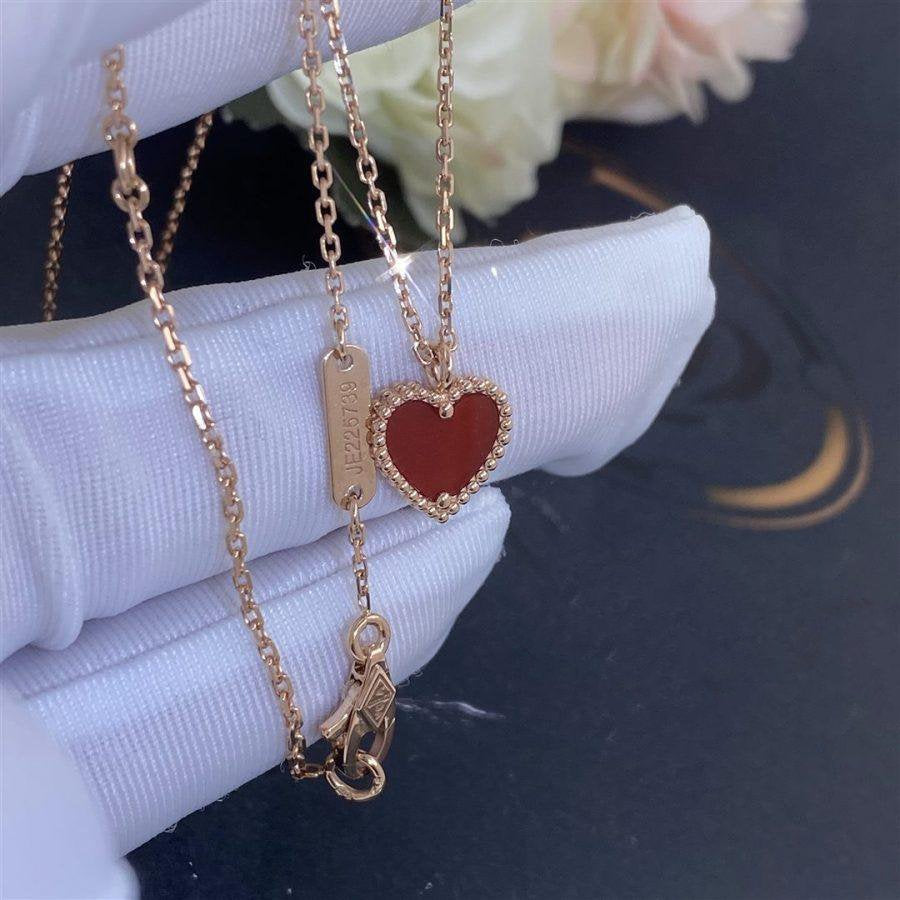 [⭐Luxery]SWEET CLOVER CARNELIAN HEART NECKLACE