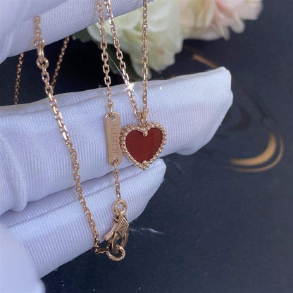 [⭐Luxery]SWEET CLOVER CARNELIAN HEART NECKLACE