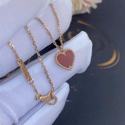 [⭐Luxery]SWEET CLOVER CARNELIAN HEART NECKLACE
