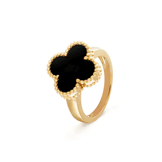[⭐Luxery]CLOVER ONYX RING