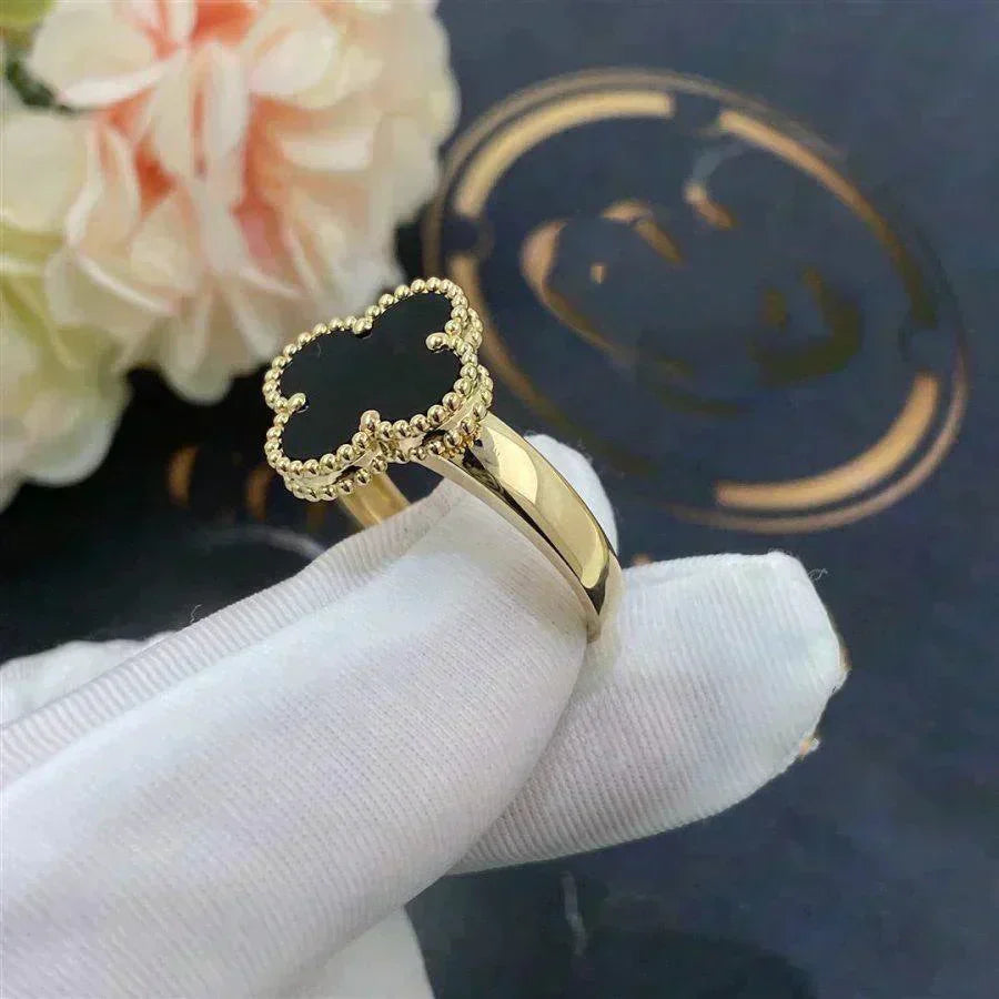 [⭐Luxery]CLOVER ONYX RING