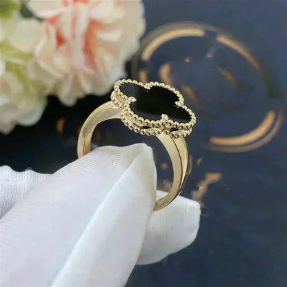 [⭐Luxery]CLOVER ONYX RING