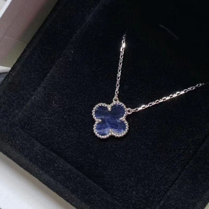 [⭐Luxery]CLOVER 15MM PIETERSITE NECKLACE SILVER