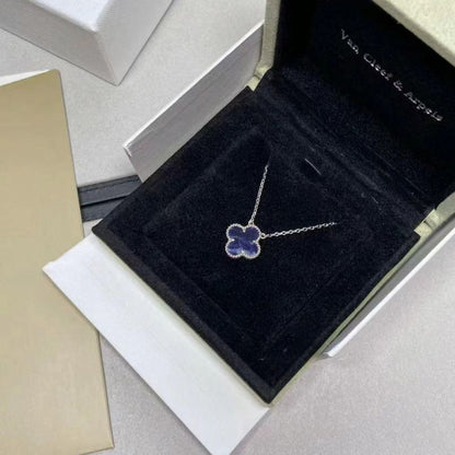 [⭐Luxery]CLOVER 15MM PIETERSITE NECKLACE SILVER