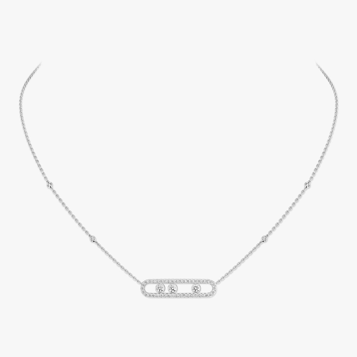 [⭐Luxery] Move Pave_ Rose Gold Diamond Necklace