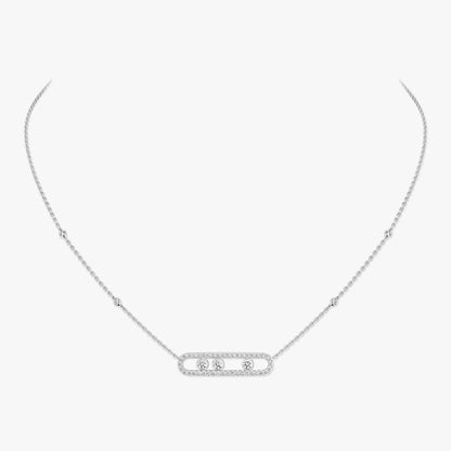 [⭐Luxery] Move Pave_ Rose Gold Diamond Necklace