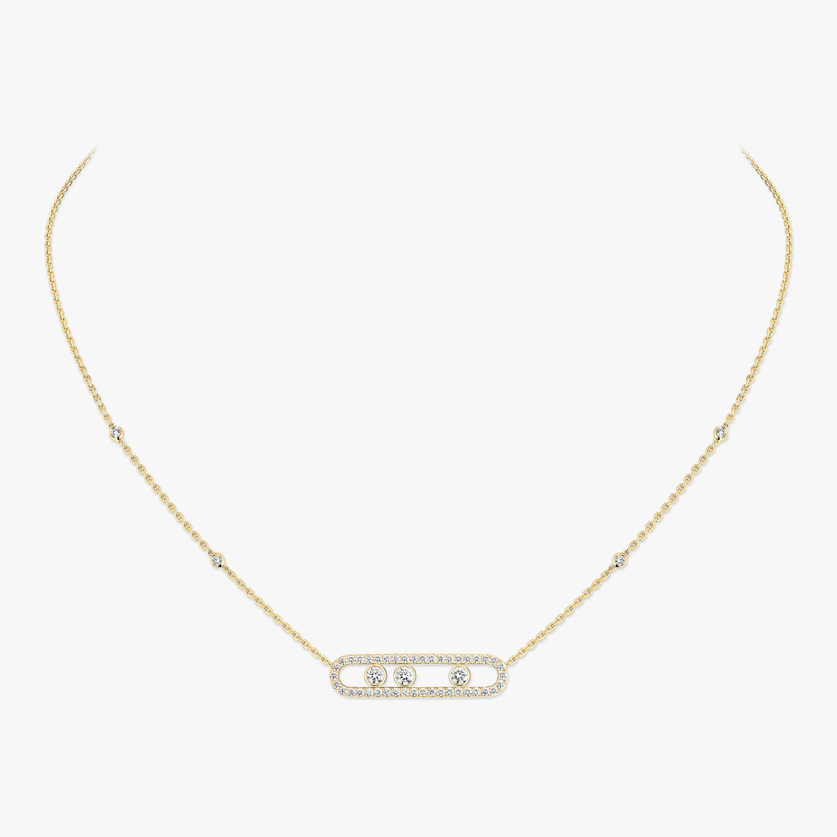 [⭐Luxery] Move Pave_ Rose Gold Diamond Necklace