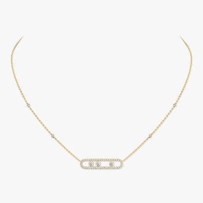 [⭐Luxery] Move Pave_ Rose Gold Diamond Necklace