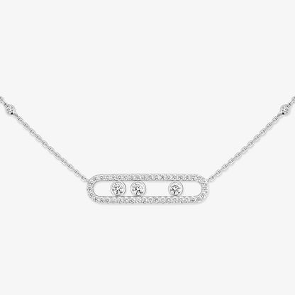 [⭐Luxery] Move Pave_ Rose Gold Diamond Necklace