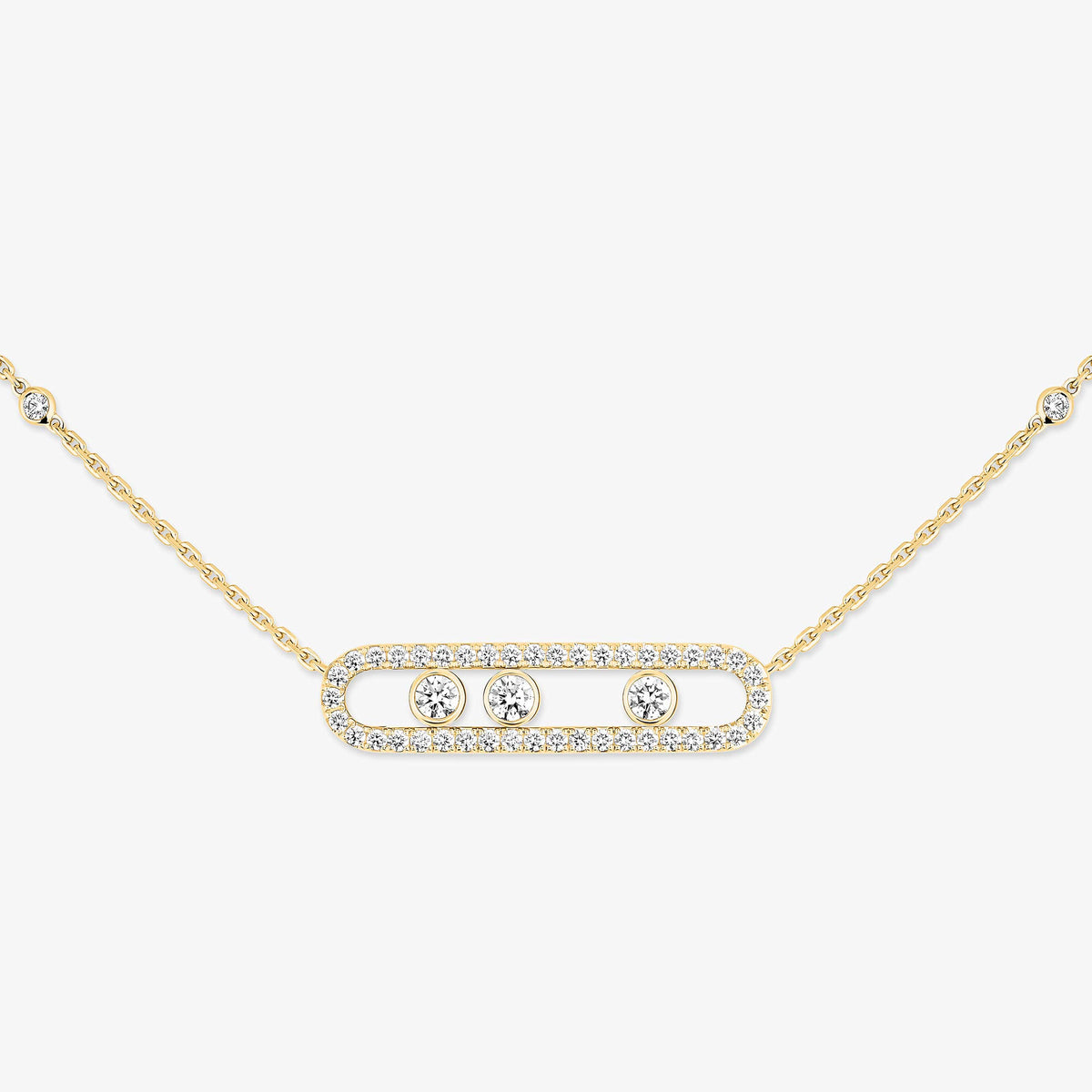 [⭐Luxery] Move Pave_ Rose Gold Diamond Necklace