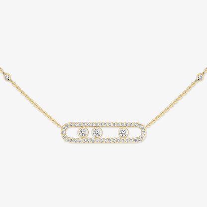 [⭐Luxery] Move Pave_ Rose Gold Diamond Necklace