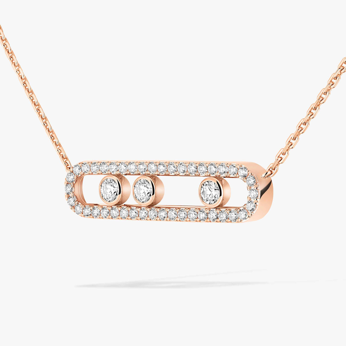 [⭐Luxery] Move Pave_ Rose Gold Diamond Necklace