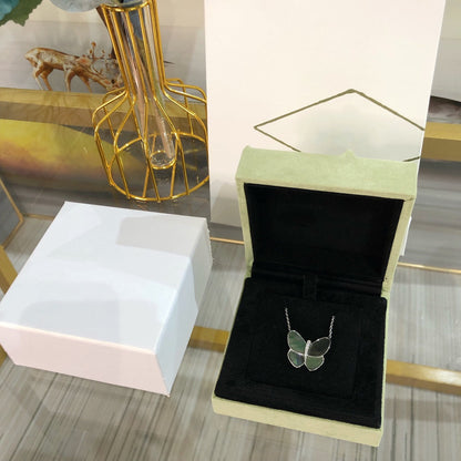 [⭐Luxery]LARGE BUTTERFLY SILVER PENDANT DIAMOND NECKLACE