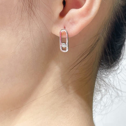[⭐Luxery]MOVE UNO SMALL 1 DIAMOND EARRINGS