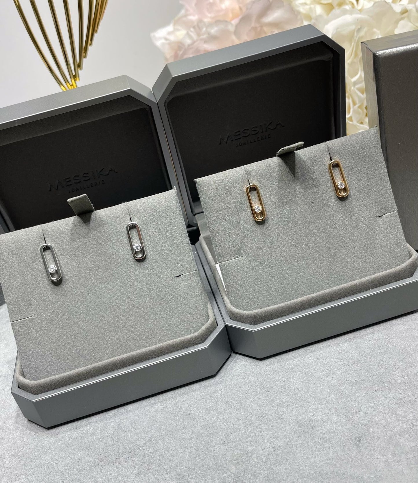 [⭐Luxery]MOVE UNO SMALL 1 DIAMOND EARRINGS