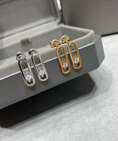 [⭐Luxery]MOVE UNO SMALL 1 DIAMOND EARRINGS