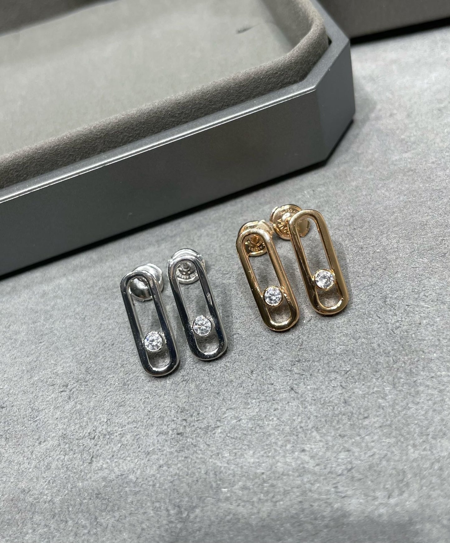[⭐Luxery]MOVE UNO SMALL 1 DIAMOND EARRINGS