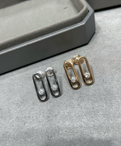 [⭐Luxery]MOVE UNO SMALL 1 DIAMOND EARRINGS