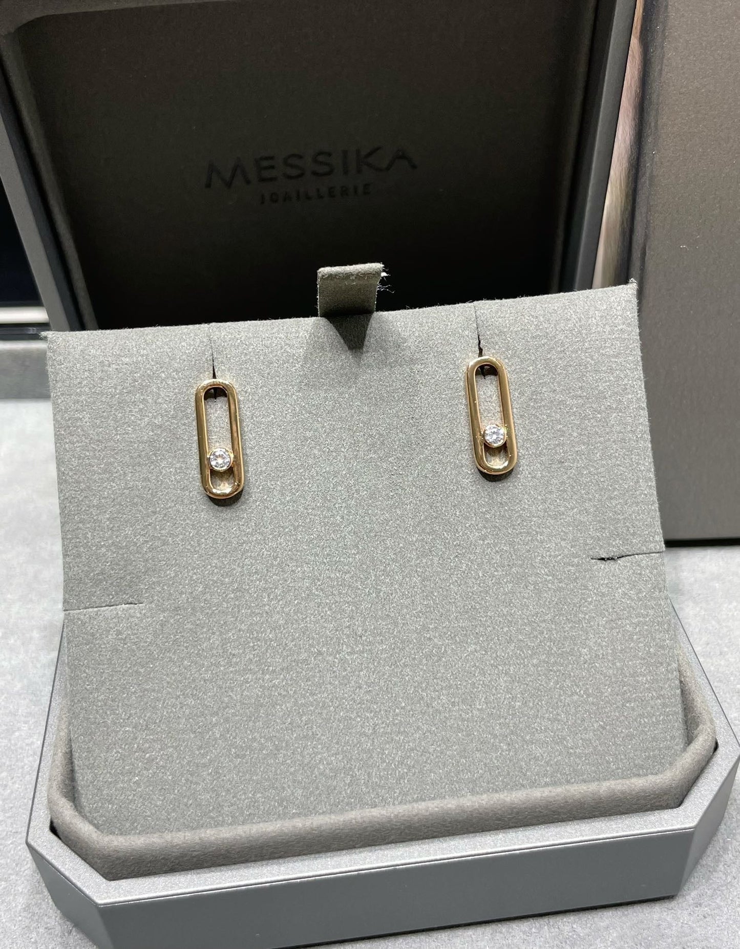 [⭐Luxery]MOVE UNO SMALL 1 DIAMOND EARRINGS