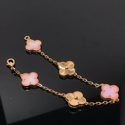 [⭐Luxery] CLOVER 5 MOTIFS  PINK MOP BRACELET COLLECTION