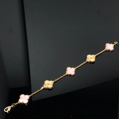 [⭐Luxery] CLOVER 5 MOTIFS  PINK MOP BRACELET COLLECTION