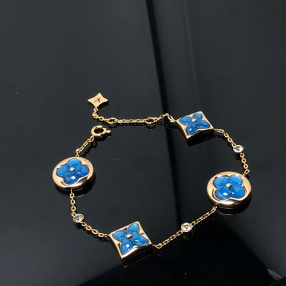 [⭐Luxery]STAR AND SUN 4 MOTIF BLUE BRACELET
