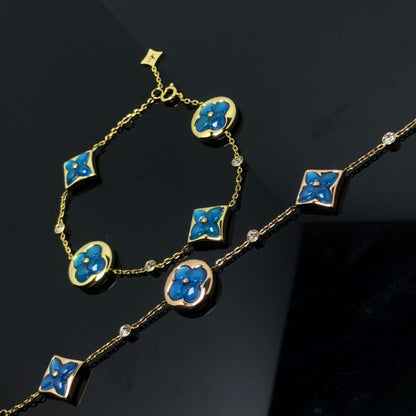 [⭐Luxery]STAR AND SUN 4 MOTIF BLUE BRACELET