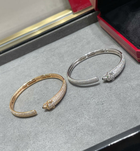 [⭐Luxery]PANTHERE FULL DIAMOND OPEN BRACELET
