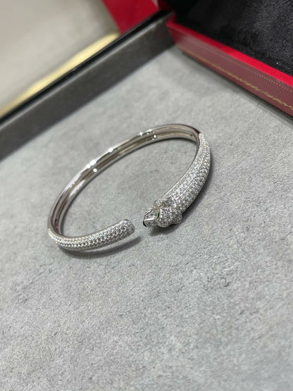 [⭐Luxery]PANTHERE FULL DIAMOND OPEN BRACELET