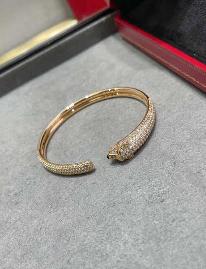 [⭐Luxery]PANTHERE FULL DIAMOND OPEN BRACELET