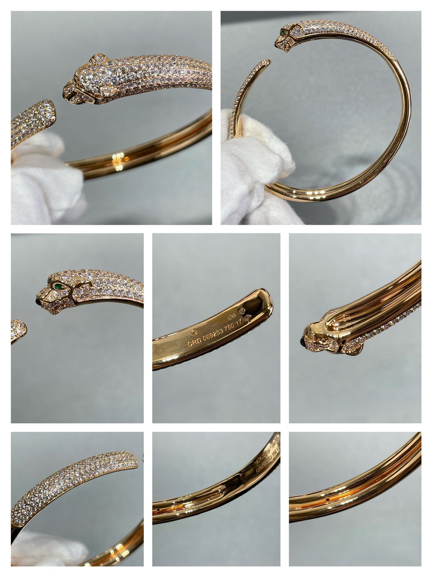 [⭐Luxery]PANTHERE FULL DIAMOND OPEN BRACELET