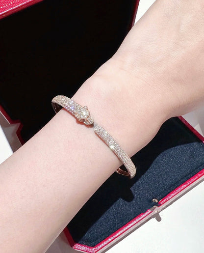 [⭐Luxery]PANTHERE FULL DIAMOND OPEN BRACELET