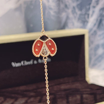 [⭐Luxery]LUCKY SPRING 1 MOTIF PINK GOLD BRACELET