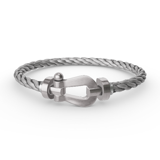 [⭐Luxery]FORCE LARGE HORSESHOE NO DIAMOND BRACELET SILVER