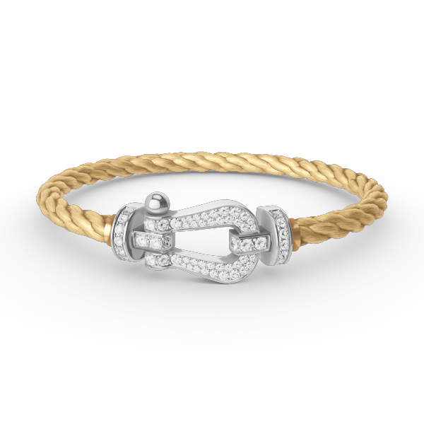 [⭐Luxery]FORCE LARGE HORSESHOE FULL DIAMOND BRACELET SILVER
