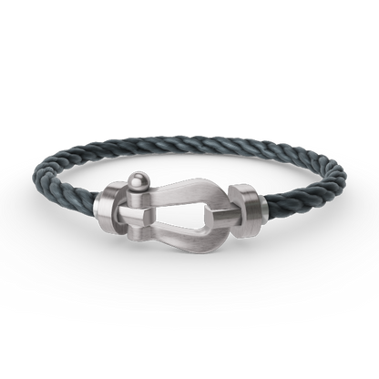 [⭐Luxery]FORCE LARGE HORSESHOE NO DIAMOND BRACELET SILVER