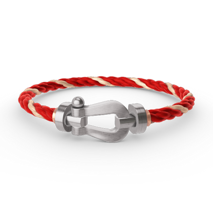[⭐Luxery]FORCE LARGE HORSESHOE NO DIAMOND BRACELET SILVER