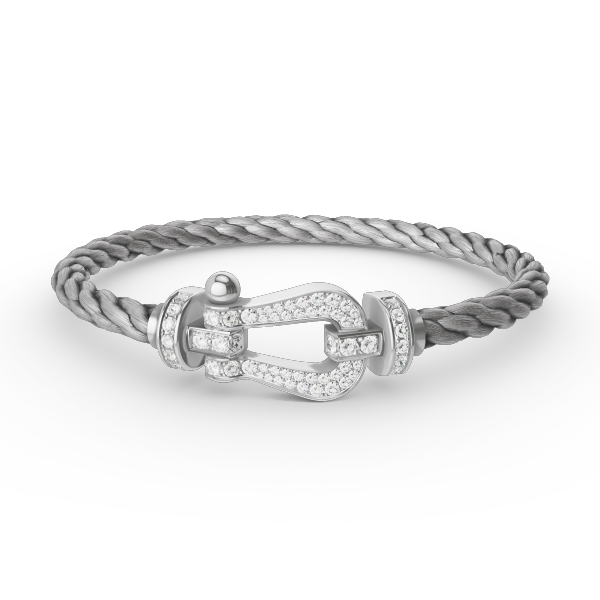 [⭐Luxery]FORCE LARGE HORSESHOE FULL DIAMOND BRACELET SILVER