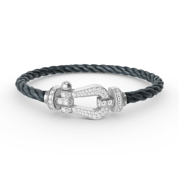 [⭐Luxery]FORCE LARGE HORSESHOE FULL DIAMOND BRACELET SILVER