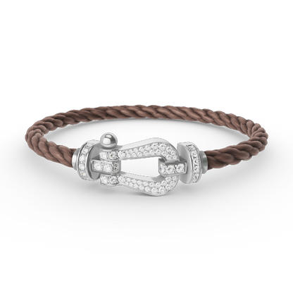 [⭐Luxery]FORCE LARGE HORSESHOE FULL DIAMOND BRACELET SILVER