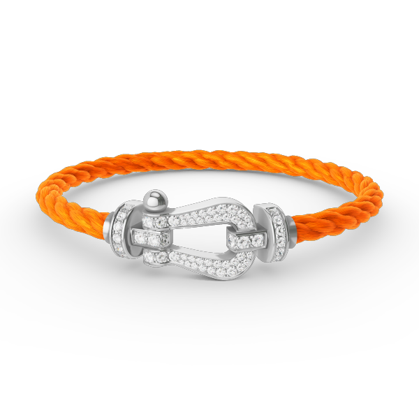 [⭐Luxery]FORCE LARGE HORSESHOE FULL DIAMOND BRACELET SILVER