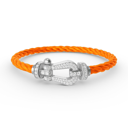 [⭐Luxery]FORCE LARGE HORSESHOE FULL DIAMOND BRACELET SILVER