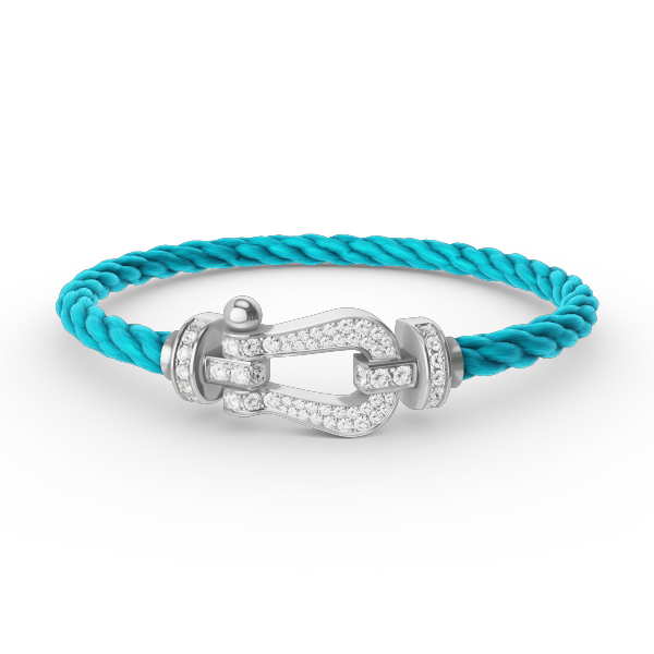 [⭐Luxery]FORCE LARGE HORSESHOE FULL DIAMOND BRACELET SILVER