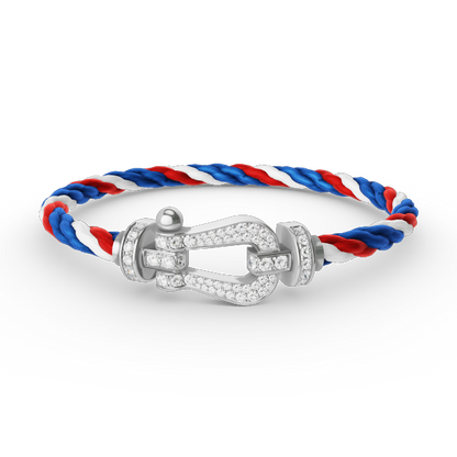 [⭐Luxery]FORCE LARGE HORSESHOE FULL DIAMOND BRACELET SILVER